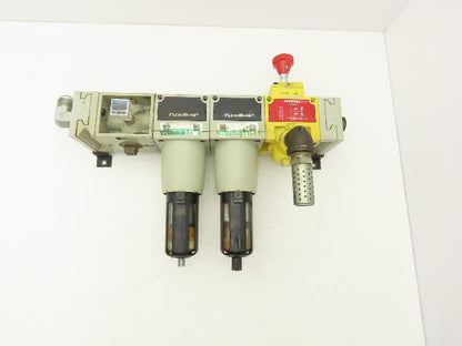 Numatics MVL42-08AY Pneumatic Modular Shutoff Valve w/ 2 Filters FlexiBlok