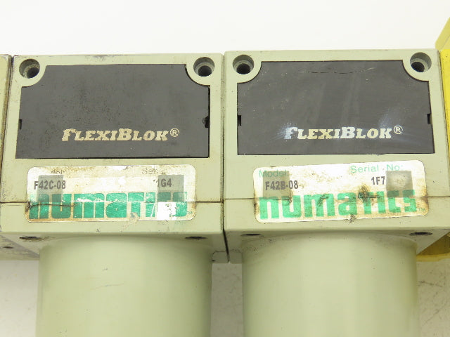 Numatics MVL42-08AY Pneumatic Modular Shutoff Valve w/ 2 Filters FlexiBlok