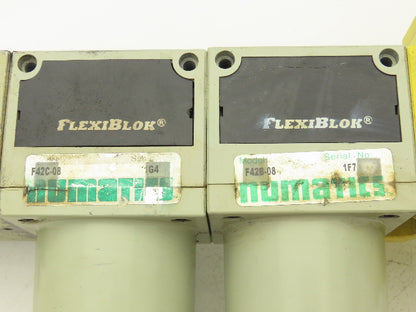 Numatics MVL42-08AY Pneumatic Modular Shutoff Valve w/ 2 Filters FlexiBlok