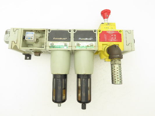 Numatics MVL42-08AY Pneumatic Modular Shutoff Valve w/ 2 Filters FlexiBlok
