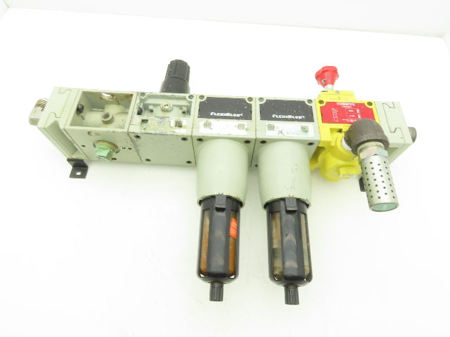 Numatics Pneumatic Air Modular Shutoff Valve w/2 Filters Regulator FlexiBlok