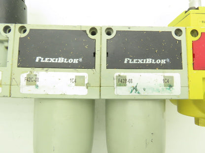 Numatics Pneumatic Air Modular Shutoff Valve w/2 Filters Regulator FlexiBlok