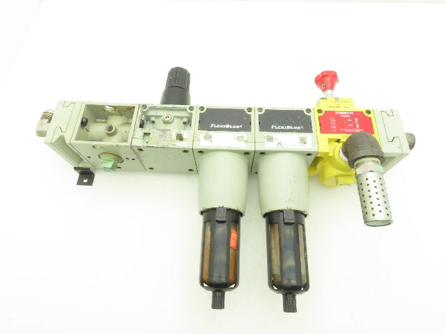 Numatics Pneumatic Air Modular Shutoff Valve w/2 Filters Regulator FlexiBlok