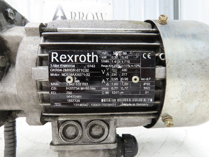 Rexroth Gearmotor Speed Reducer 47:1 Ratio .45kW 480V 36RPM Hex Shaft Hollow