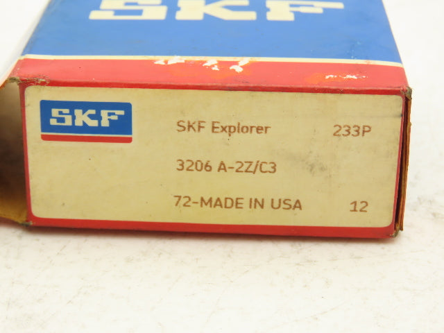 SKF 3206 A-2Z /C3 Double Row Ball Bearing 30mm Bore x 62mm OD x .9375 Width