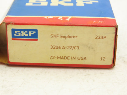 SKF 3206 A-2Z /C3 Double Row Ball Bearing 30mm Bore x 62mm OD x .9375 Width