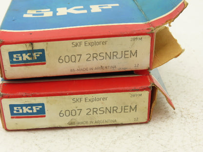 SKF 6007 2RSNRJEM Ball Bearing Deep Groove 35mm ID x 62mm OD x 14 mm W Lot of 2