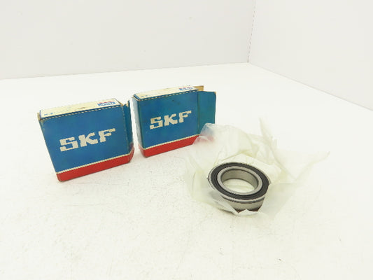 SKF 6007 2RSNRJEM Ball Bearing Deep Groove 35mm ID x 62mm OD x 14 mm W Lot of 2
