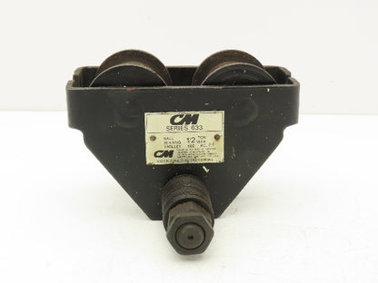 CM 633 Series 1/2 Ton Plain Type Manual Push Trolley 2-1/2"-5-5/8" Flange 1000Lb