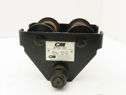 CM 633 Series 1/2 Ton Plain Type Manual Push Trolley 2-1/2"-5-5/8" Flange 1000Lb