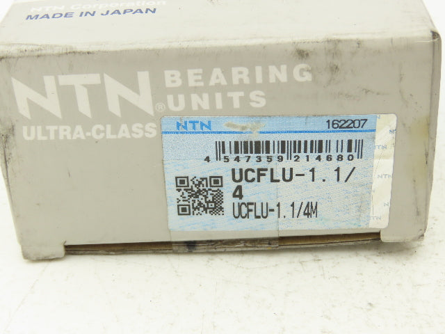 NTN UCFLU-1.1/4 Flange Mount Ball Bearing 1-1/4" ID 2 Bolt A-UC207-104 Insert
