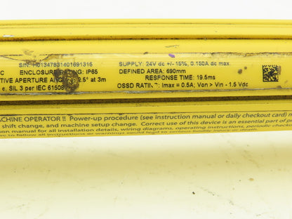 Banner EZ-SCREEN LP Safety Light Curtain Receiver 690mm 24VDC IP65