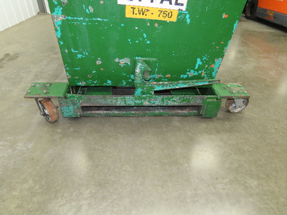 Roura Self Dumping Hopper 3/4 Yard Forklift Steel Dumpster 63x38x39"
