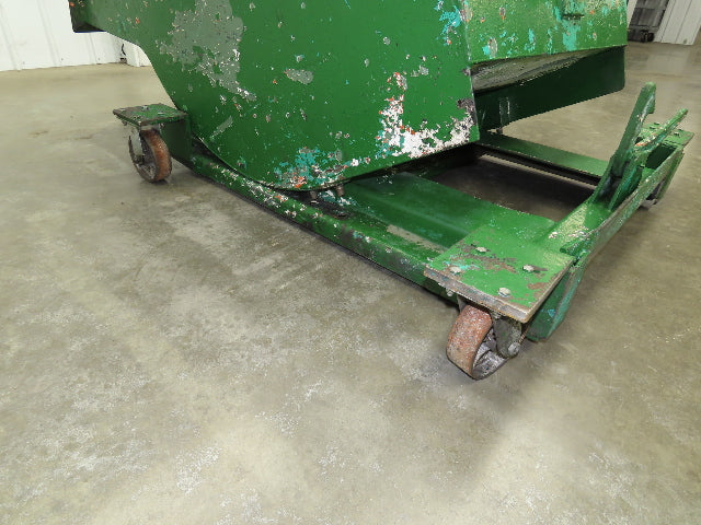 Roura Self Dumping Hopper 3/4 Yard Forklift Steel Dumpster 63x38x39"