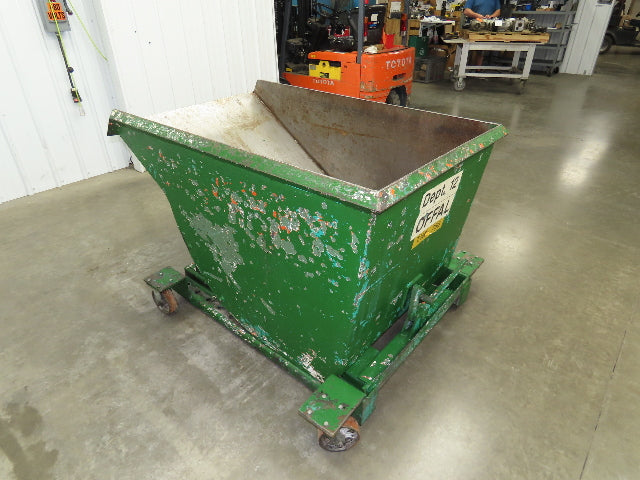 Roura Self Dumping Hopper 3/4 Yard Forklift Steel Dumpster 63x38x39"