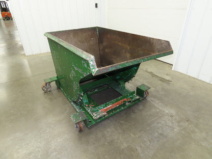 Roura Self Dumping Hopper 3/4 Yard Forklift Steel Dumpster 63x38x39"