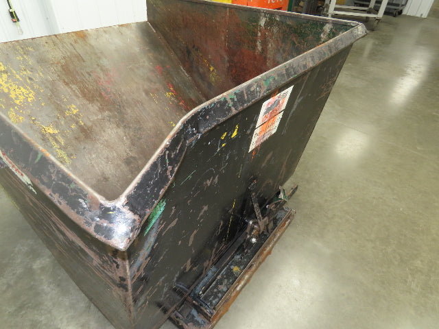 Galbreath Self Dumping Hopper 2 Yard Forklift Steel Dumpster 63x57x46" Damaged
