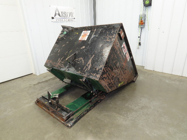 Galbreath Self Dumping Hopper 2 Yard Forklift Steel Dumpster 63x57x46" Damaged