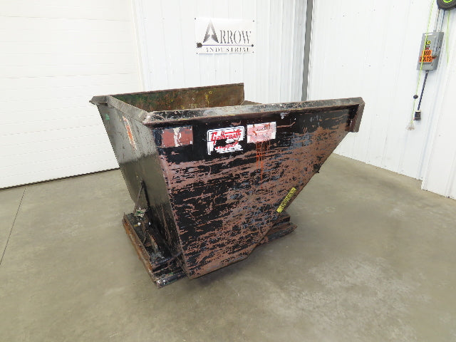 Galbreath Self Dumping Hopper 2 Yard Forklift Steel Dumpster 63x57x46" Damaged