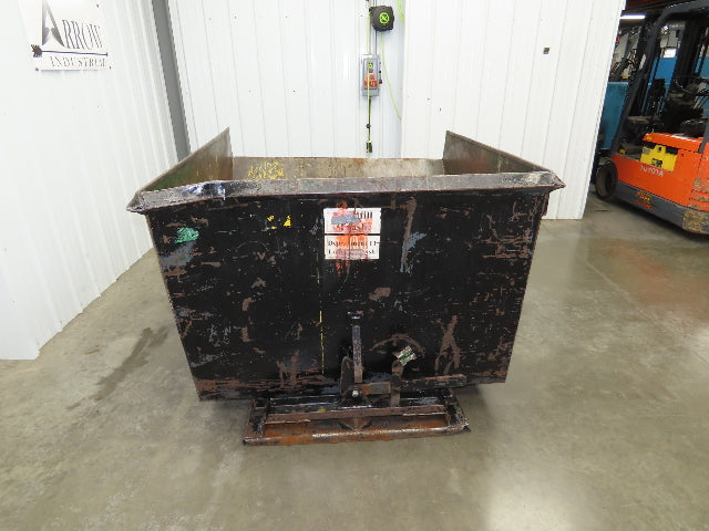 Galbreath Self Dumping Hopper 2 Yard Forklift Steel Dumpster 63x57x46" Damaged