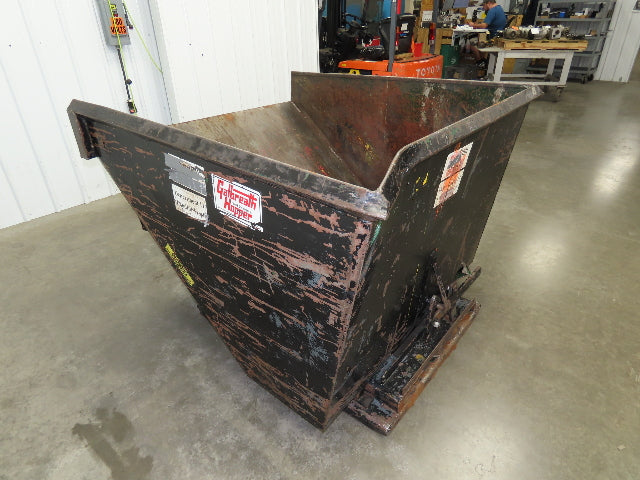 Galbreath Self Dumping Hopper 2 Yard Forklift Steel Dumpster 63x57x46" Damaged