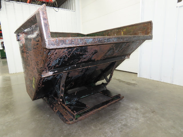 Galbreath Self Dumping Hopper 2 Yard Forklift Steel Dumpster 63x57x46" Damaged