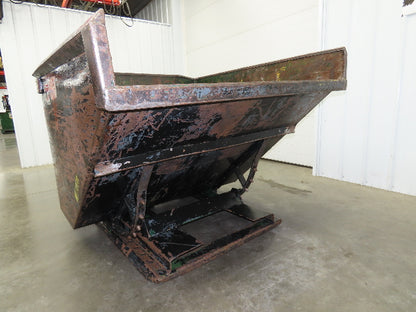 Galbreath Self Dumping Hopper 2 Yard Forklift Steel Dumpster 63x57x46" Damaged
