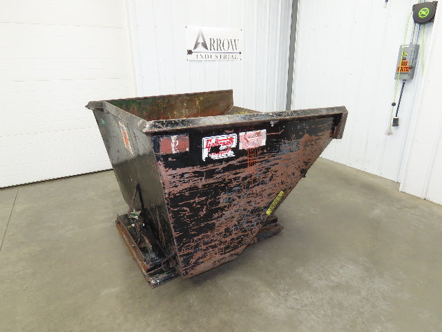Galbreath Self Dumping Hopper 2 Yard Forklift Steel Dumpster 63x57x46" Damaged