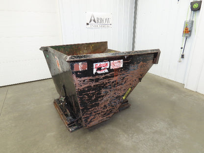 Galbreath Self Dumping Hopper 2 Yard Forklift Steel Dumpster 63x57x46" Damaged