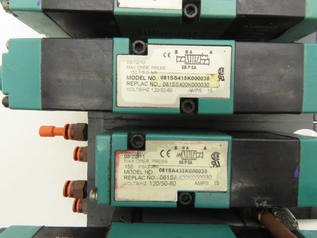 Numatics 5-Station FlexiBlok Manifold 120VAC Solenoid Valves 082SS415K000030