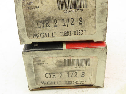 McGill CYR 2 1/2 S Cam Yoke Roller 2-1/2" OD x .750" ID 1.562" Width Lot of 2