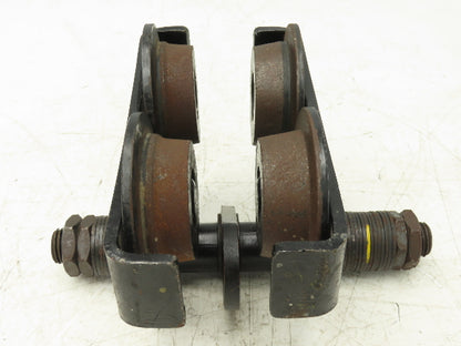 CM 633 Series 1 Ton Plain Type Manual Push Trolley 3"-8" Beam Flange 2000Lb