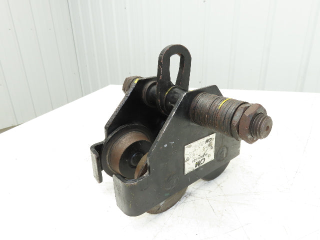 CM 633 Series 1 Ton Plain Type Manual Push Trolley 3"-8" Beam Flange 2000Lb