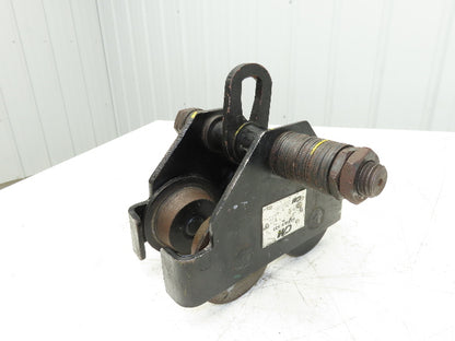 CM 633 Series 1 Ton Plain Type Manual Push Trolley 3"-8" Beam Flange 2000Lb