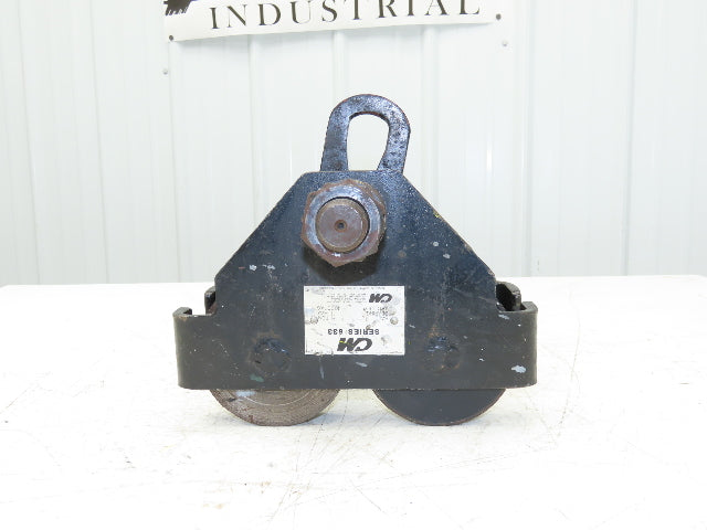 CM 633 Series 1 Ton Plain Type Manual Push Trolley 3"-8" Beam Flange 2000Lb