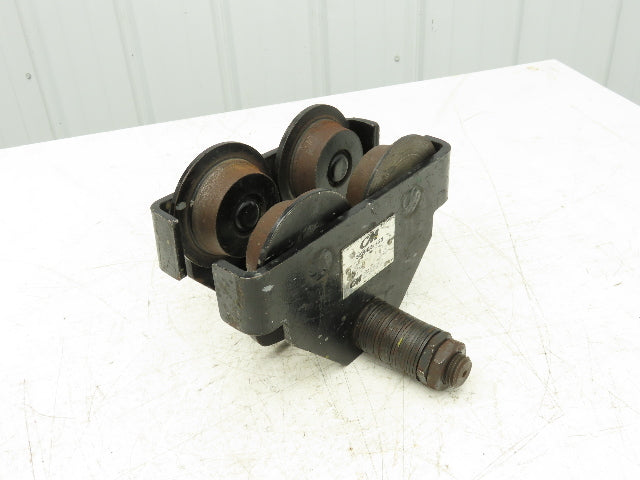CM 633 Series 1 Ton Plain Type Manual Push Trolley 3"-8" Beam Flange 2000Lb