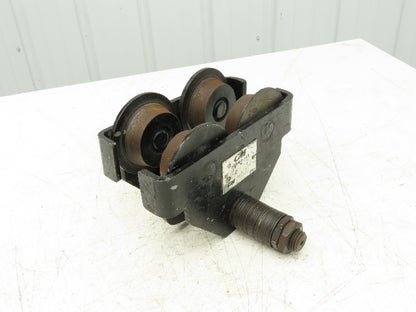 CM 633 Series 1 Ton Plain Type Manual Push Trolley 3"-8" Beam Flange 2000Lb