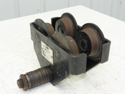 CM 633 Series 1 Ton Plain Type Manual Push Trolley 3"-8" Beam Flange 2000Lb