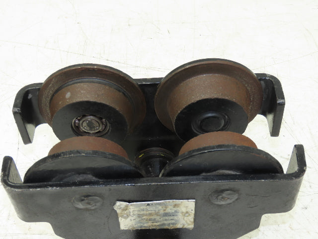 CM 633 Series 1 Ton Plain Type Manual Push Trolley 3"-8" Beam Flange 2000Lb