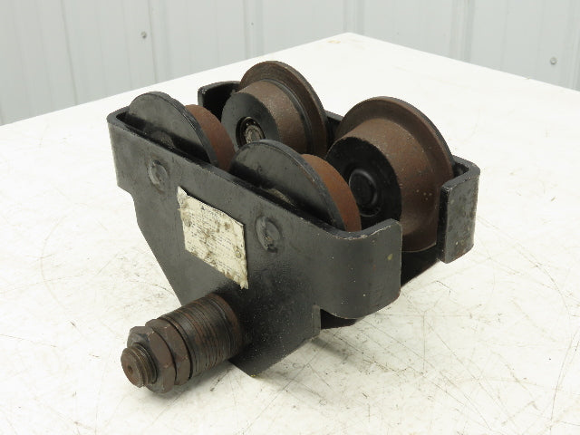 CM 633 Series 1 Ton Plain Type Manual Push Trolley 3"-8" Beam Flange 2000Lb