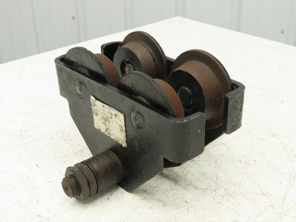 CM 633 Series 1 Ton Plain Type Manual Push Trolley 3"-8" Beam Flange 2000Lb