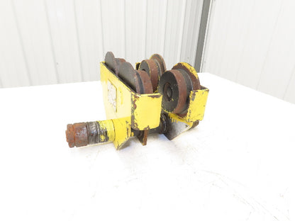 CM 633 Series 1 Ton Plain Type Manual Push Trolley 3"-8" Beam Flange 2000Lb