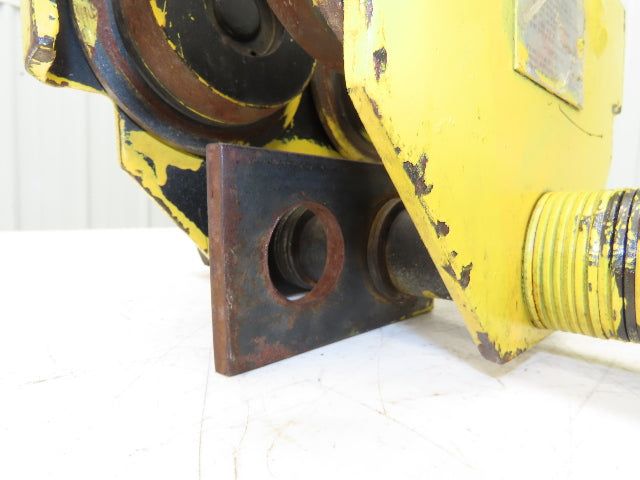 CM 633 Series 1 Ton Plain Type Manual Push Trolley 3"-8" Beam Flange 2000Lb