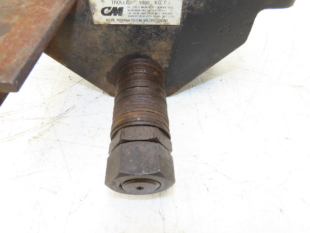 CM 633 Series 1 Ton Plain Type Manual Push Trolley 3"-8" Beam Flange 2000Lb