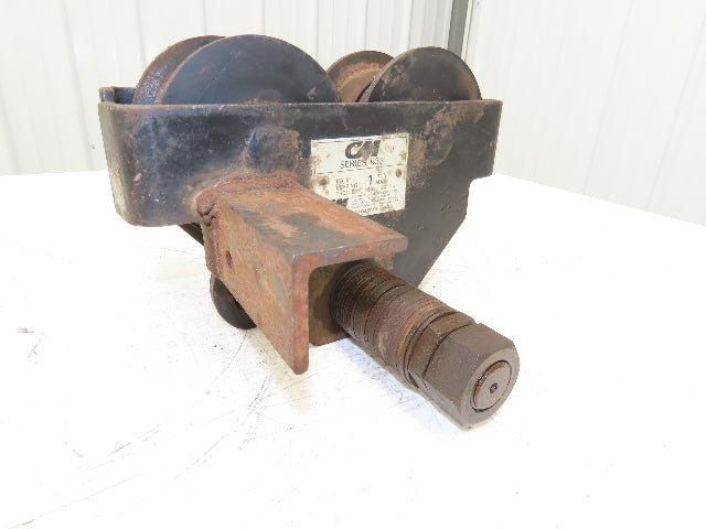 CM 633 Series 1 Ton Plain Type Manual Push Trolley 3"-8" Beam Flange 2000Lb