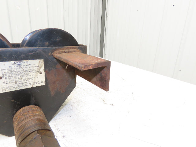 CM 633 Series 1 Ton Plain Type Manual Push Trolley 3"-8" Beam Flange 2000Lb