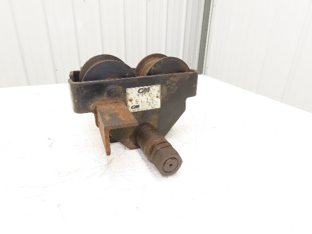 CM 633 Series 1 Ton Plain Type Manual Push Trolley 3"-8" Beam Flange 2000Lb