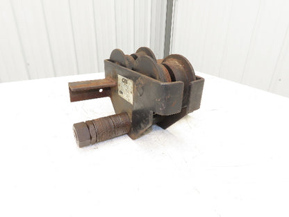 CM 633 Series 1 Ton Plain Type Manual Push Trolley 3"-8" Beam Flange 2000Lb