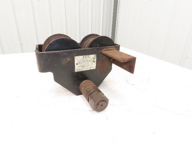CM 633 Series 1 Ton Plain Type Manual Push Trolley 3"-8" Beam Flange 2000Lb
