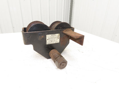 CM 633 Series 1 Ton Plain Type Manual Push Trolley 3"-8" Beam Flange 2000Lb